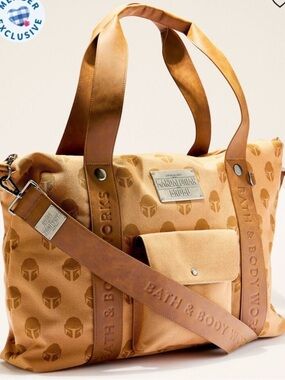 Bath & Body Works Tan Star Wars Mythosaur Logo Tote with Leather Straps
